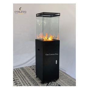 COLL001 16.5 pouces noir <span class=keywords><strong>propane</strong></span> gpl foyer carré <span class=keywords><strong>cube</strong></span> chauffage extérieur cheminée jardin patio pont - Product Image 1