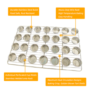 Plateau de cuisson professionnel personnalisé <span class=keywords><strong>en</strong></span> acier inoxydable perforé pour tartes et moules à coquilles de tartes aux œufs - Product Image 2