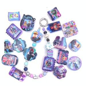 Badge en acrylique à impression recto-verso pour le métaverse ROBLOX, accessoires de perles, série à thème, chaîne de téléphone, pendentif pour sac - Product Image 1