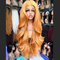 Perruque synthétique Lace Front Body Wave de 32 pouces, 13x4, transparente, sans colle, base en soie, ligne de cheveux naturelle, résistante à la chaleur