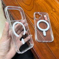 Coque de téléphone transparente en acrylique avec boîte pour iPhone 18 17 Pro Air, coque magnétique transparente pour iPhone 16 15 14 13 Pro Max, coque arrière