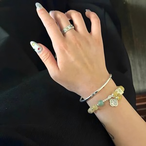 Natural Citrine Bracelet S999 Pure <b>Silver</b> Chinese Style Lucky <b>Charm</b> Unisex Everyday Wear - Product Image 3