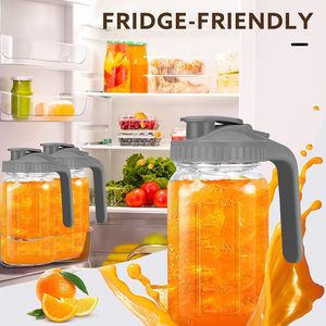 Jarra de leche de boca ancha de 32 oz y <span class=keywords><strong>64</strong></span> oz, contenedor de nevera para café helado, té, jugo, tarro de cristal azul con tapa hermética para verter - Product Image 2