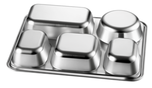 Vente directe d'usine professeur d'école étudiant grande boîte à lunch à 5 compartiments plateau de restauration rapide en acier inoxydable - Product Image 3