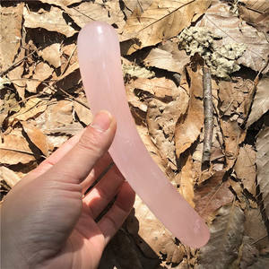 Neuheiten: Natürlicher Kristall Yoni <span class=keywords><strong>Dildo</strong></span> Massagegerät, Heilkristall Rosenquarz Massagestab für Frauen - Product Image 2