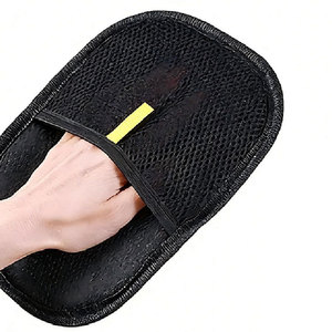 Gant de toilettage pour animaux de compagnie, brosse bidirectionnelle en polyester noir pour l'élimination des poils de chat à poils longs - Product Image 5