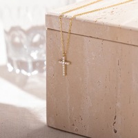 Offre Spéciale mode diamant pleine croix filles collier femmes clavicule chaîne pendentif en or filles plein diamant pendentif à breloque collier