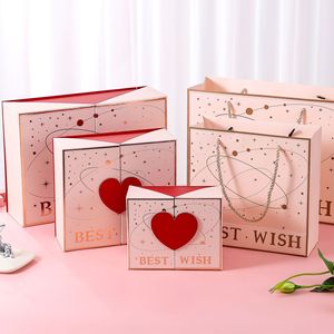 <b>Creative</b> Double-door Valentine's Day <b>Gift</b> Box Recycled Materials Rigid Structure Glossy Lamination High-end Cosmetic Packaging - Product Image 5