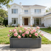 Jardinières rectangulaires en métal durable, anti-corrosion, avec revêtement en poudre, design simple, pour l'extérieur/l'intérieur, écologiques