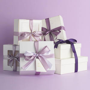 Ruban de satin gros grain avec logo personnalisé et impression couleur pour cadeaux de Noël - Product Image 3