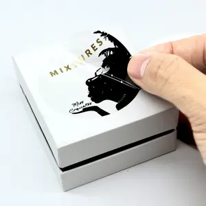 호일 스탬핑 자체 접착 스티커 금박 인쇄 맞춤형 로고 스티커 투명 라벨 속눈썹 상자 데칼