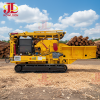 Broyeur de bois forestier industriel diesel de grande taille, broyeur de bois portable pour arbres entiers