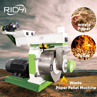 RICHI personnalisé 1-2 t/h biomasse carton déchets papier machine à granulés pour recycler le papier machine à granulés