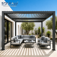 Fabricante de Pérgolas Modernas de Aluminio con Techo de Láminas Motorizadas y Sistema de Sonido Integrado para Fiestas en el Jardín