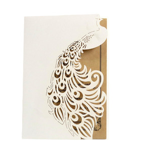 Thiệp Mời Tốt Nghiệp Con Công Khoét Lỗ Màu Xanh Dương Hoàng Gia Thiệp Mời Sinh Nhật Lần Thứ 18 Mitzvah Cắt Laser - Product Image 4