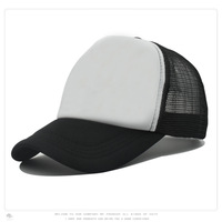 Vente Flash Casquettes Trucker en Mousse Maille Bicolore avec Logo Brodé Personnalisé, Visière Courbe, 5 Panneaux, en Polyester/Coton