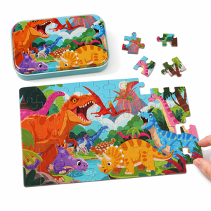 60 Pezzi Puzzle <span class=keywords><strong>in</strong></span> <span class=keywords><strong>Legno</strong></span> con Scatola di Ferro <span class=keywords><strong>Giochi</strong></span> da Tavolo Educativi per Bambini Puzzle Giocattolo per Ragazzi e Ragazze - Product Image 1