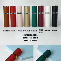 Emballage cosmétique vide, flacon roll-on avec bille en verre borosilicate et revêtement en cuir pour parfum et huile essentielle diffuseur