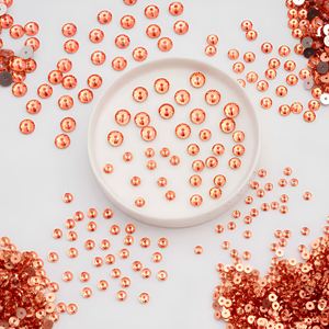 Cuentas de diamantes de imitación de resina epoxi Padparadscha de 5 mm con orificio central para coser, para pulseras de los deseos y accesorios de joyería. - Product Image 3