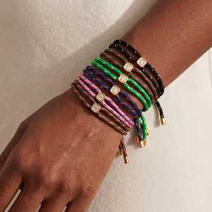 For Niche Design Stainless Steel Square Diamond Unisex Gift Adjustable <strong>Drawstring</strong> Stacked Style Elegant <strong>Bracelet</strong> Simple Hot - Product Image 1