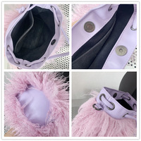 Sac à bandoulière en fausse fourrure pour femme, sac fourre-tout tendance en peluche moelleuse, sac à main en fourrure avec poignée, Libi Quatre Saisons