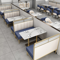 Ensemble de meubles de restaurant en cuir de luxe de haute qualité, canapé, banc, chaise, sièges de banquette de café moderne, tables de restauration rapide
