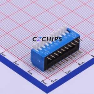 DP-10BP DIP Switch Through hole Component (THT) Switch Piano Key Single Pole Single Throw 10 2.54mm - Product Image 1