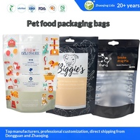 Sachet d'emballage scellé sur huit côtés, personnalisable, auto-adhésif, en BOPA/PE (CPP) de qualité alimentaire pour animaux de compagnie, idéal pour les friandises transfrontalières pour animaux.