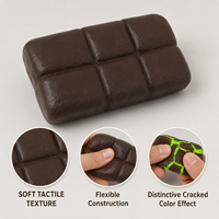 Jouet sensoriel souple et compressible en forme de barre de chocolat croustillante pour cadeaux de fête