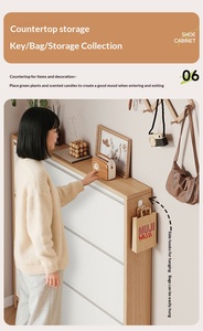 Zapatero de Madera Maciza Ultrafino <span class=keywords><strong>para</strong></span> el Hogar, Nuevo Mueble de Entrada de Gran Capacidad, Zapatero Pequeño y <span class=keywords><strong>Estrecho</strong></span> con Compartimentos Abatibles - Product Image 6