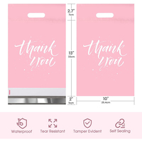 Nouveau sac d'expédition à poignée en poly enveloppe rose en poly personnalisée sacs d'expédition de remerciement recyclables pour vêtements