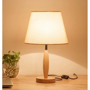 Modern Style Solid Wood Bedside <b>Lamp</b> with Remote Control Dimmable Feature Vintage Wabi-Sabi Atmosphere Night Light <b>for</b> <b>Bedroom</b> - Product Image 3