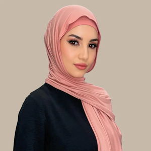 Hijab 2026 personnalisé avec logo, en jersey doux, confortable et extensible, épais, chaud, couleur unie, décontracté, formel, passe-partout - Product Image 2