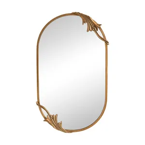 Декоративный дизайн овальной формы Золотая зеркальная рама в металлическом заказном размере зеркальная рама по приемлемой цене