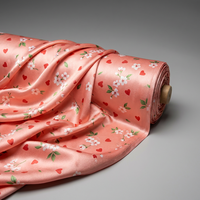 Tela de Satén Estampada 100% Poliéster Elástica y Ligera para Camisas y Vestidos, Venta al Por Mayor