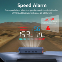 Projecteur HUD universel M25 2026 pour voiture, grand écran OBD2 GPS, affichage sur pare-brise, Plug-and-Play, compteur de vitesse, horloge, consommation de carburant