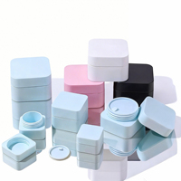 Pot à gel UV carré à double paroi en PP, coins arrondis, 5g, 10g, 20g, 30g, 50g, pour crème visage, cosmétiques, gel à ongles