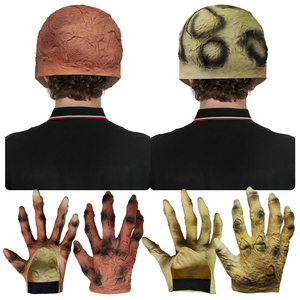 <span class=keywords><strong>Masque</strong></span> de crâne effrayant en latex pour Halloween avec gants, costume de démon visage de fantôme pour <span class=keywords><strong>maison</strong></span> hantée, escape room, fête, cosplay, personnalisable - Product Image 4