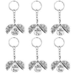 제조 업체 사용자 정의 기념품 열쇠 고리 아버지의 어머니의 추수 감사절 아빠 엄마 곰 사랑 Mon 할머니 해바라기 키 체인 - Product Image 5