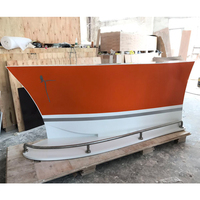 Nouvelle conception 2026 : Ensemble de meubles de bar en bois blanc et rouge, comptoir de bar en forme de bateau, décoration d'intérieur, table de bar
