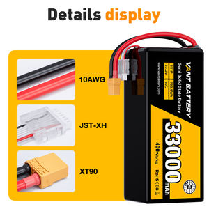 بطارية فانت شبه صلبة 6S V <span class=keywords><strong>Lipo</strong></span> 33000mahc 10350wh/kg Fpv بطارية ليثيوم أيون UAV - Product Image 2