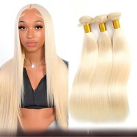Rambut Manusia Pirang 613, Mentah, Virgin, Double Drawn, Lurus, Body Wave, Bundel 100g, Vendor Rambut Grosir China