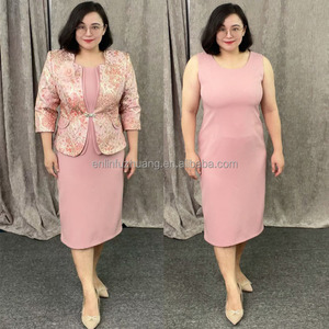 Robe de cérémonie en brocart de haute qualité pour femmes grandes tailles, robe deux pièces, vêtements pour femmes - Product Image 2