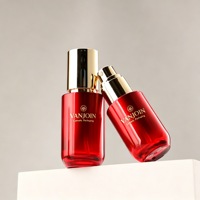 Flacon pompe à lotion en verre à base épaisse 100 ml, pot cosmétique rouge premium pour fille 30 g 30 ml, emballage vide pour parfum, vente en gros en vrac