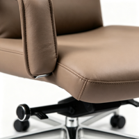 Fauteuil de Direction de Luxe en Gros, Dossier Haut, Revêtement Cuir, Accoudoirs Fixes, Base en Acier, Pivotant, Ergonomique, pour Hôtel