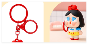 3D ปริศนาตาบอดนำโชคร้องไห้รูปเจ้าหญิงของเล่นพวงกุญแจกระเป๋านักเรียนจี้ห้อยกระเป๋าพลาสติกขนาดเล็กขายส่งพวงกุญแจรถ - Product Image 4