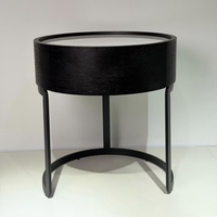 Table de chevet moderne compacte à 1 tiroir en bois, base métallique, design sans poignée, écologique, faite à la main, pour rangement, hôpital, salon, chambres