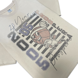 T-shirts à manches courtes en coton beige de haute qualité pour hommes, avec imprimé de personnage de dessin animé de basket-ball, pour la vente en gros OEM ODM - Product Image 3