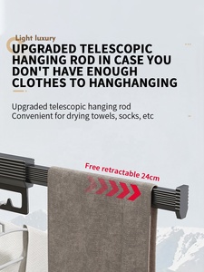 Giá phơi đồ gấp gọn tiết kiệm không gian ngoài trời bằng kim loại gắn tường, chất liệu nhôm nhựa - Product Image 4