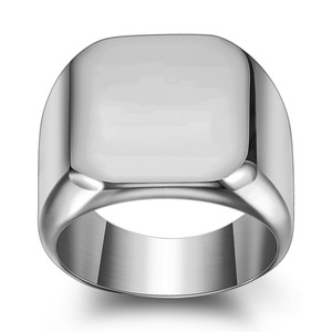Anillo Cuadrado de Acero Inoxidable de 18 mm con Letra A Grabada con Láser, Joyería de Moda Unisex, Regalo - Product Image 5